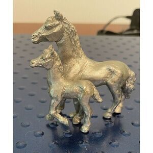 spoontiques‎ pewter 1981 Horse with foal Vintage